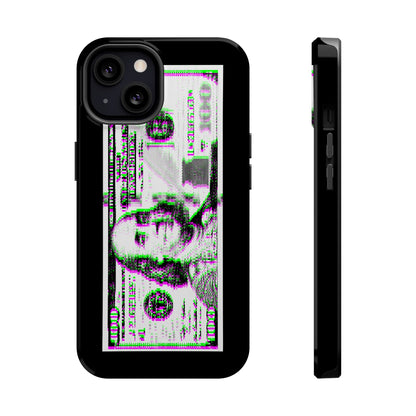 100 Dollars Bill - Green/Magenta Glitch - Magnetic Phone Case