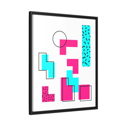 Retro Geometric Vibes - Framed Canvas