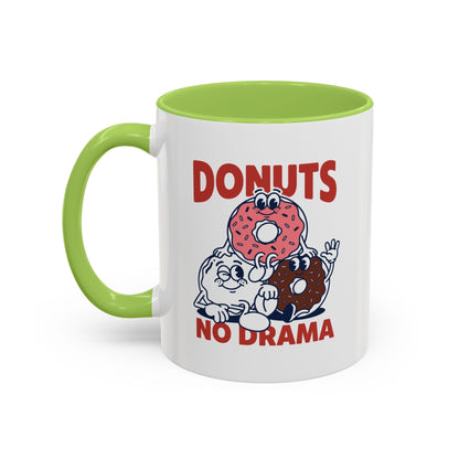 Donuts No Drama - Color Accent Mug