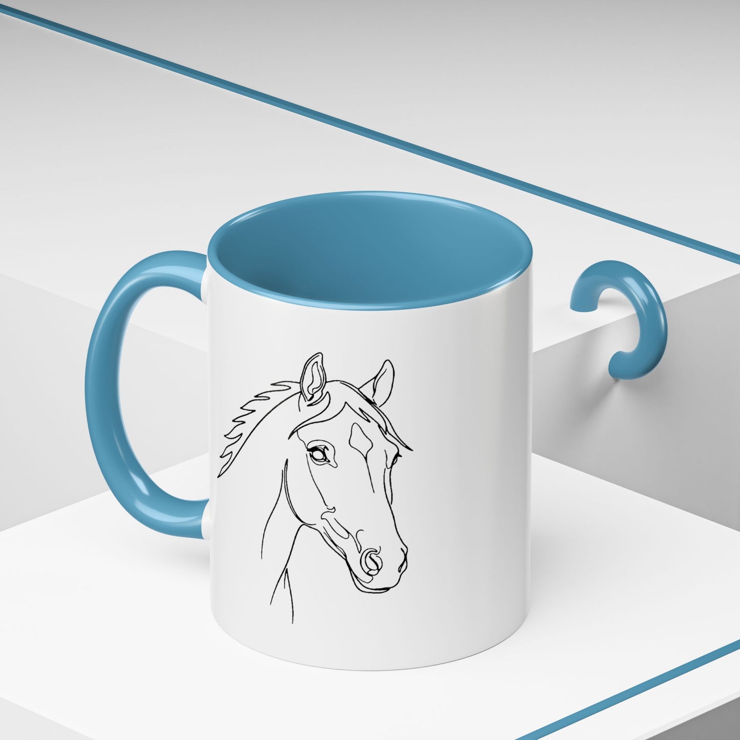 Horse Portrait Sketch - Color Accent Mug
