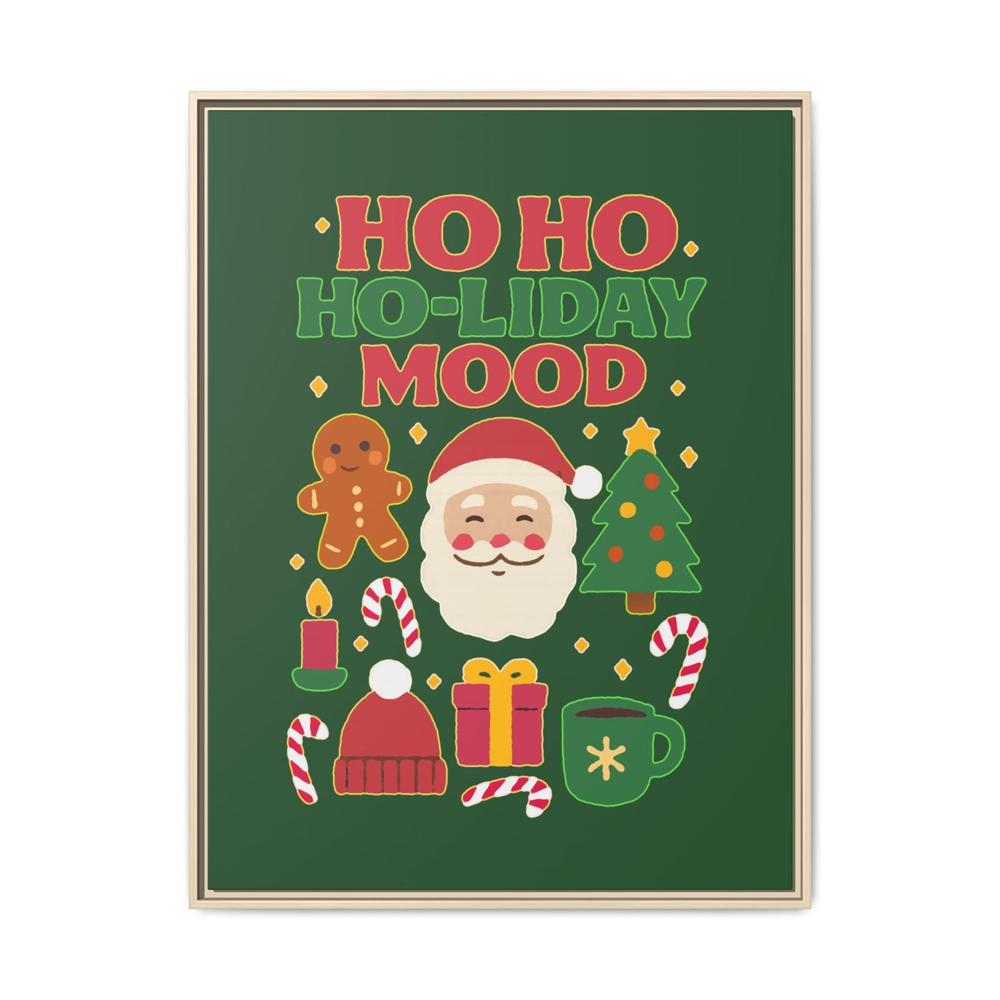 Ho Ho Ho-liday Mood - Framed Canvas