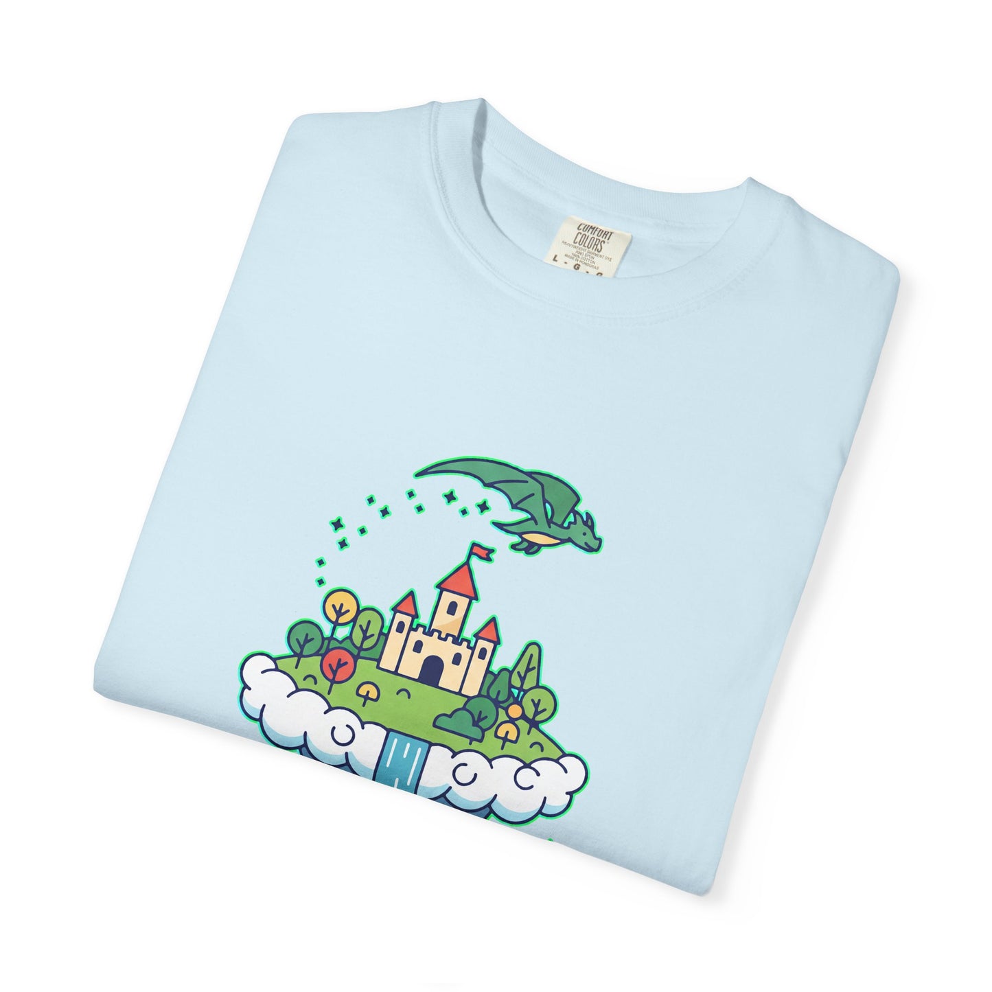 Floating Castle Dragon - Magical Fantasy Island - T-Shirt