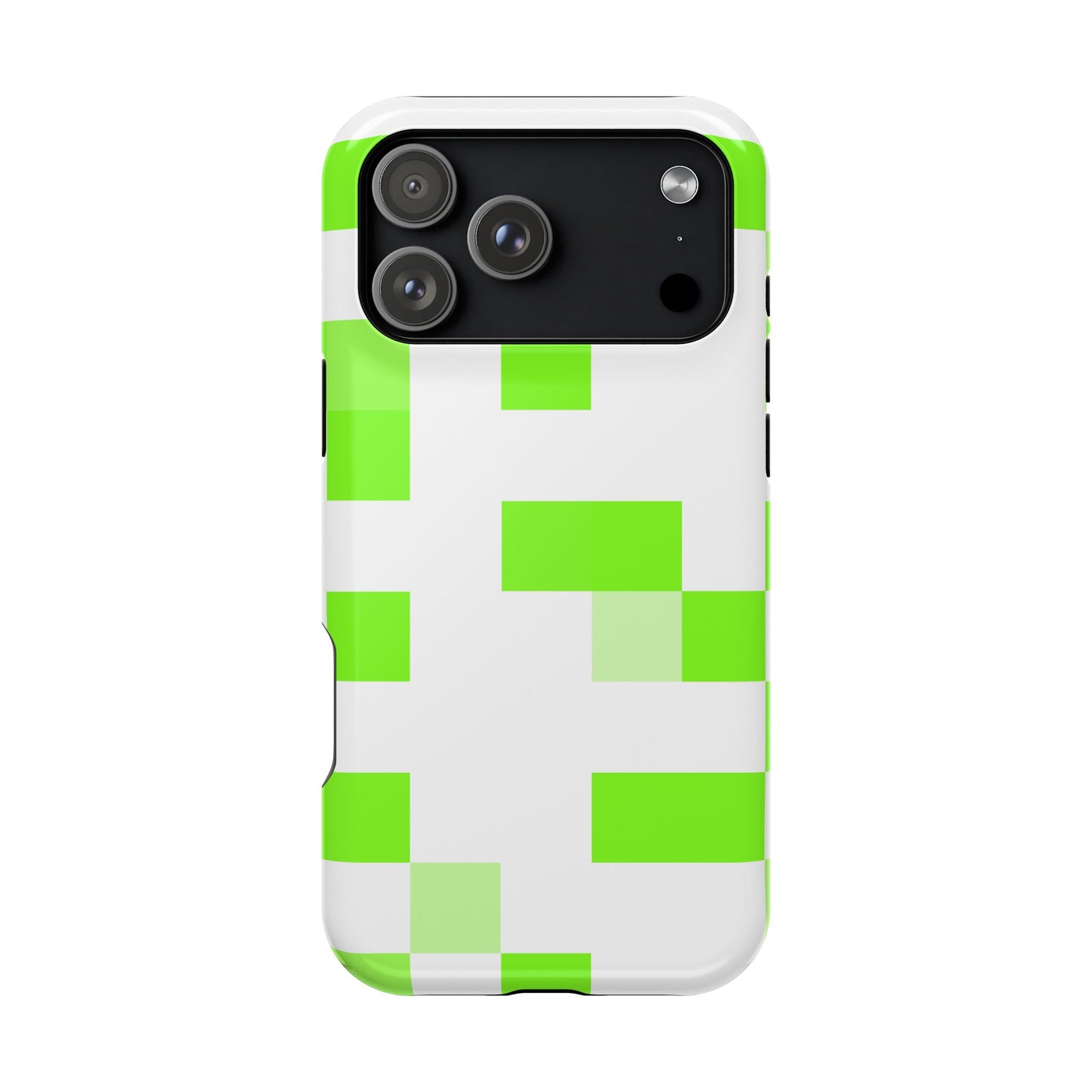 Lime Green Pixel Grid - Magnetic Phone Case