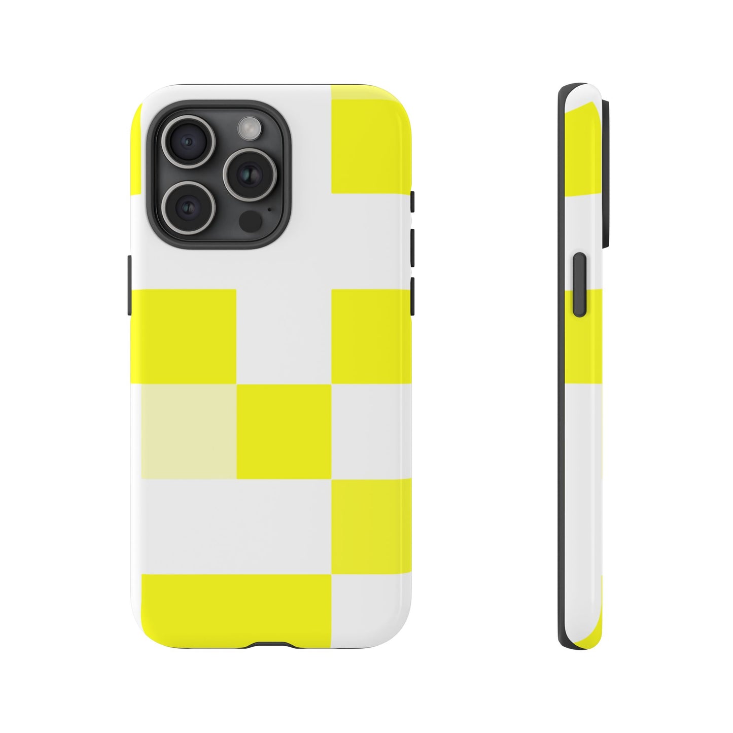 Yellow Pixel Grid - Phone Case