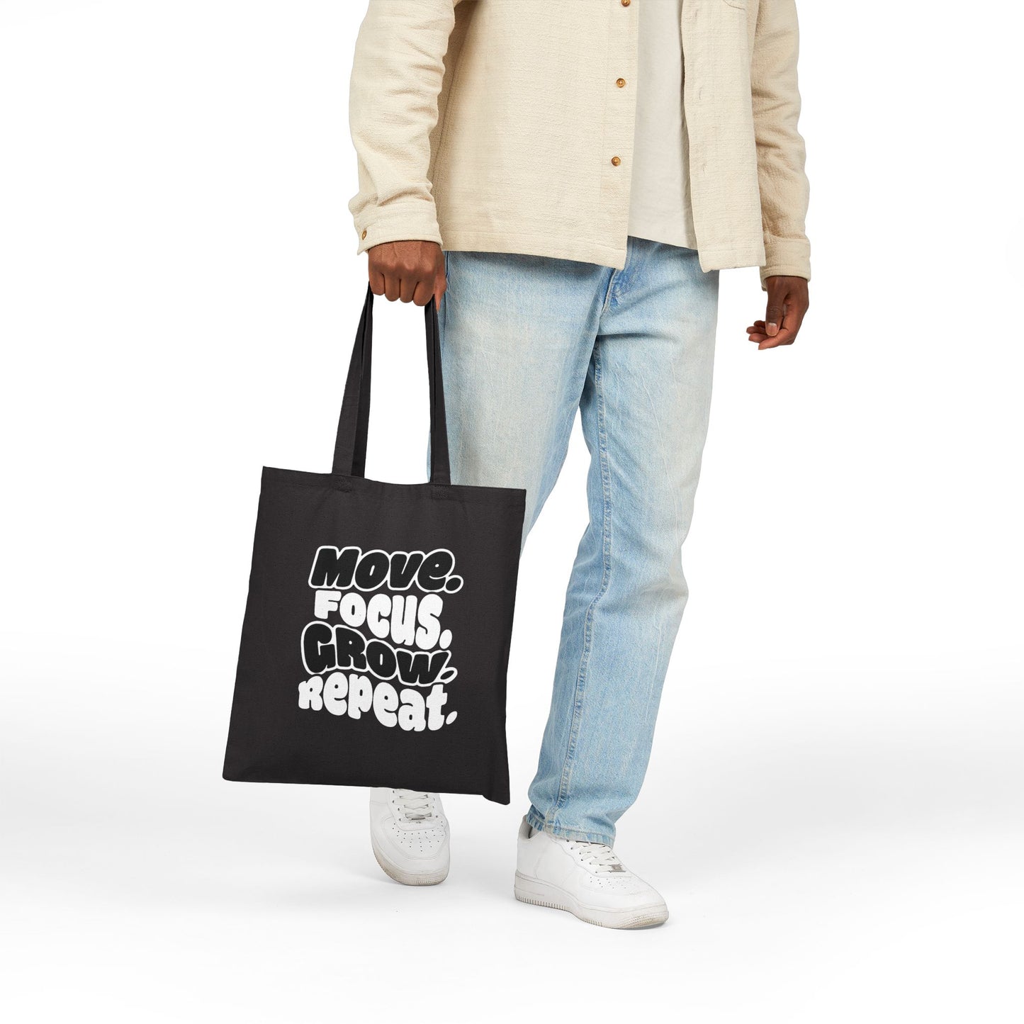 Move. Focus. Grow. Repeat. - Canvas Tote Bag