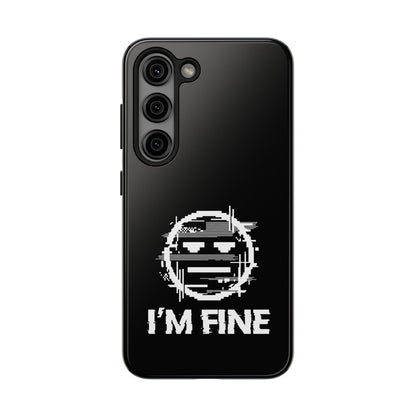 I’m Fine Glitched Smiley - Phone Case