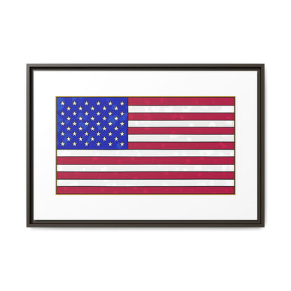 New Glory American Flag (Gold Edge Edition) - Framed Canvas