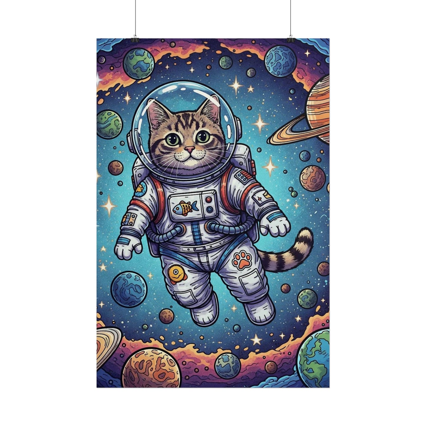 Astronaut Cat - Rolled Poster