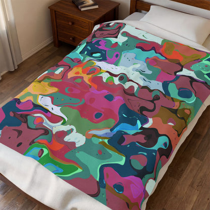 Colorful Abstract Marble - Plush Blanket