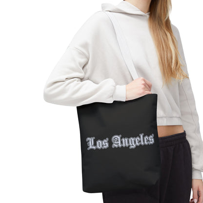 Los Angeles Gothic Tote Bag, Urban Tote, City Lover Bag, Gift for Angelenos, Travel Tote, Fashionable Shopper - Silver Edition