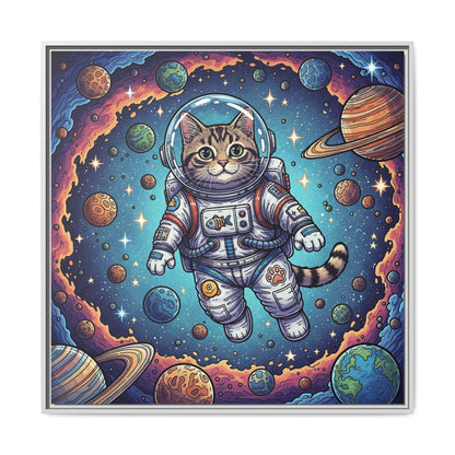Astronaut Cat - Framed Canvas