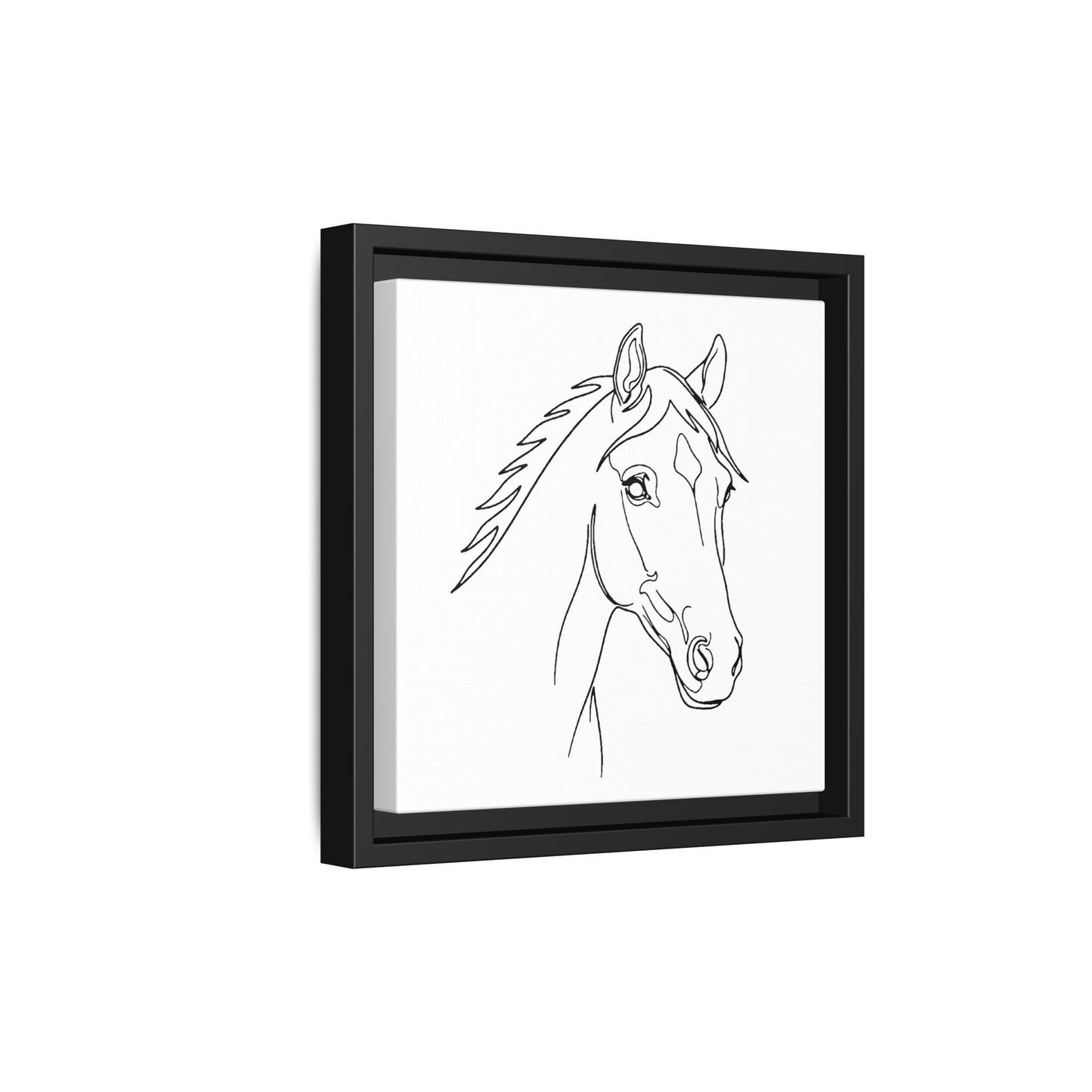 Horse Portrait Sketch - Framed Canvas