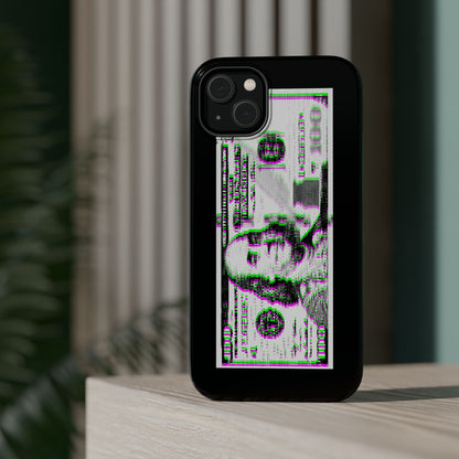 100 Dollars Bill - Green/Magenta Glitch - Magnetic Phone Case