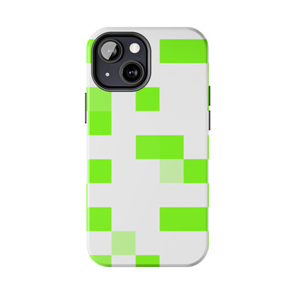 Lime Green Pixel Grid - Phone Case