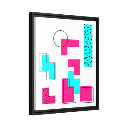 Retro Geometric Vibes - Framed Canvas