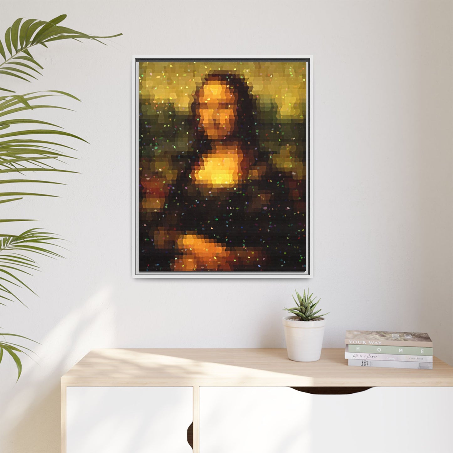 Pixel Muse — Silent Smile - Framed Canvas