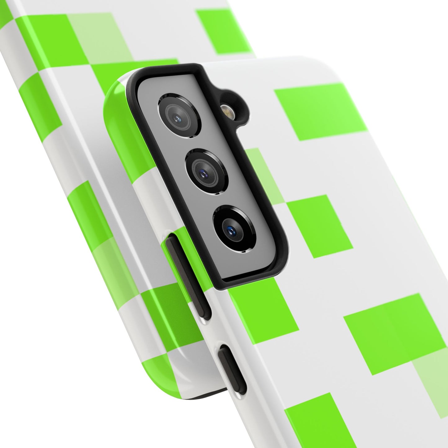 Lime Green Pixel Grid - Phone Case