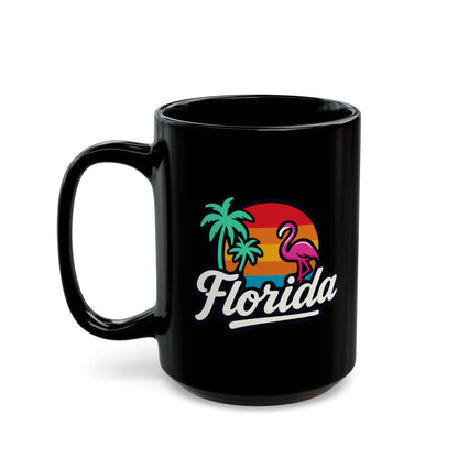 Florida Sunset Palm - Black Mug