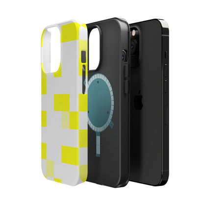 Yellow Pixel Grid -  Magnetic Phone Case