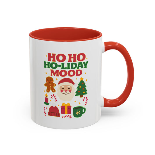 Festive Holiday Coffee Mug, Christmas Gift Mug, Fun Seasonal Drinkware, Ho Ho Ho-liday Mood, Cozy Hot Beverage Cup, Unique Gift Idea