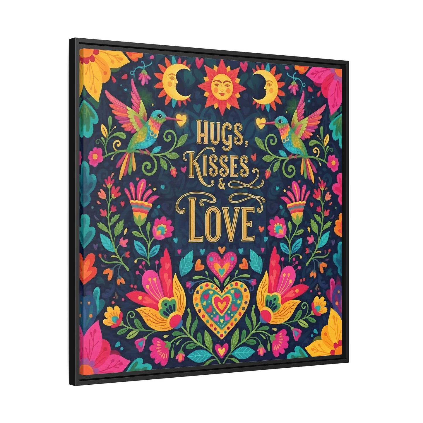 Hugs, Kisses & Love - Framed Canvas