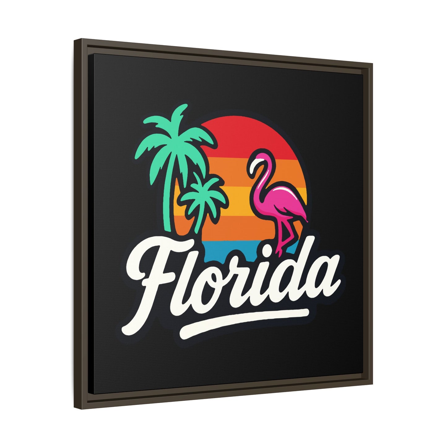 Florida Sunset Palm - Framed Canvas