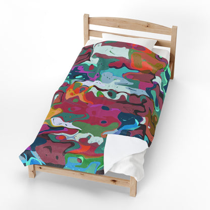 Colorful Abstract Marble - Plush Blanket