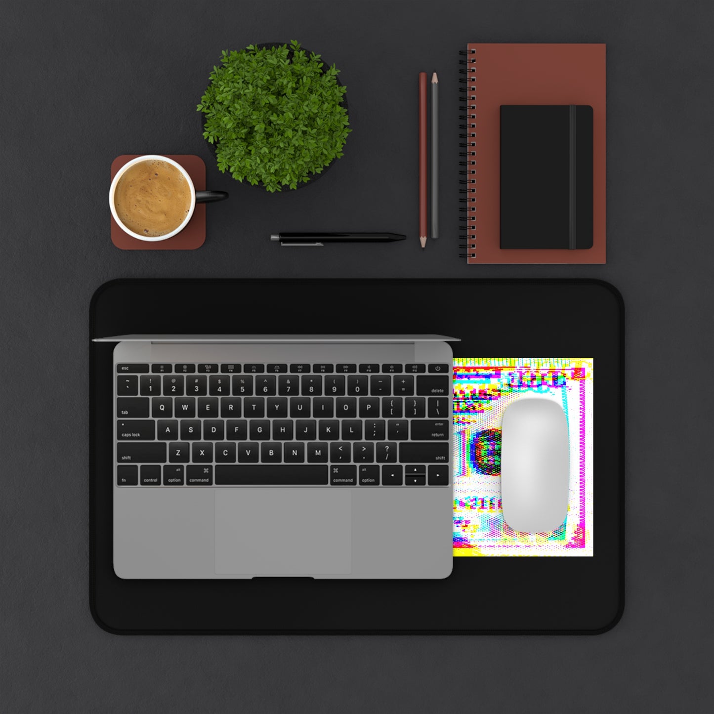 100 Dollars Bill - Neon Color Explosion - Desk Mat