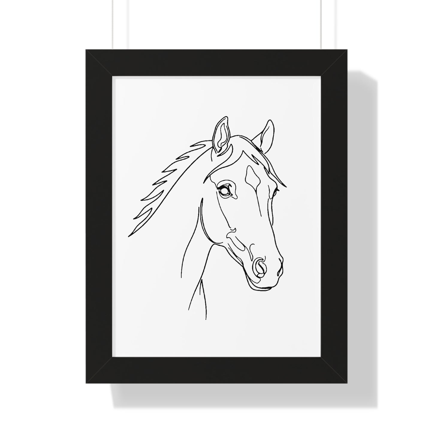 Horse Portrait Sketch - Framed Poster