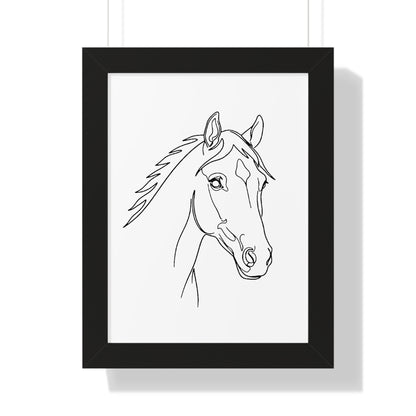 Horse Portrait Sketch - Framed Poster