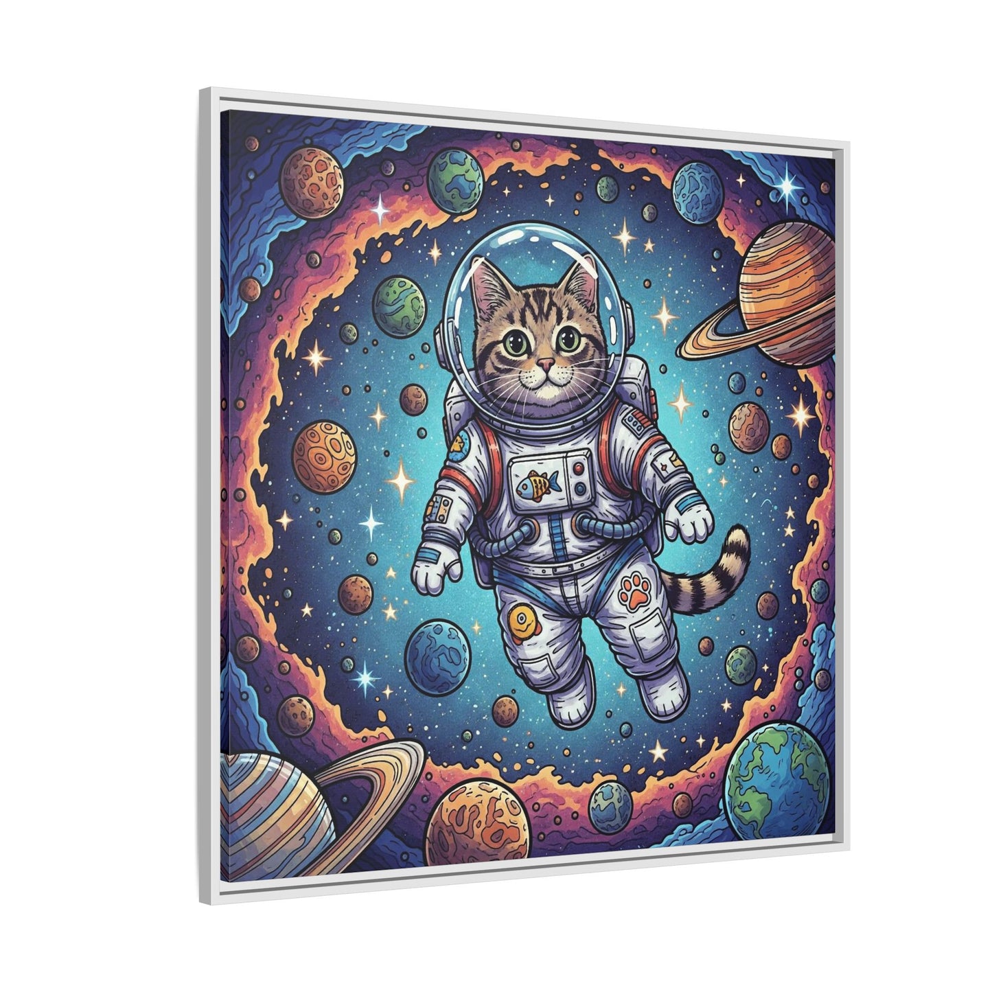Astronaut Cat - Framed Canvas