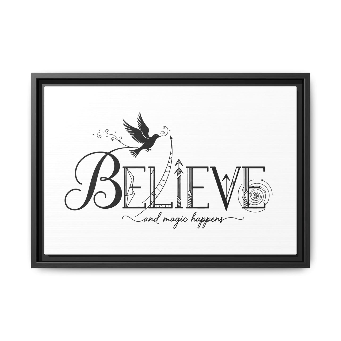 Believe and Magic Happens - Framed Canvas