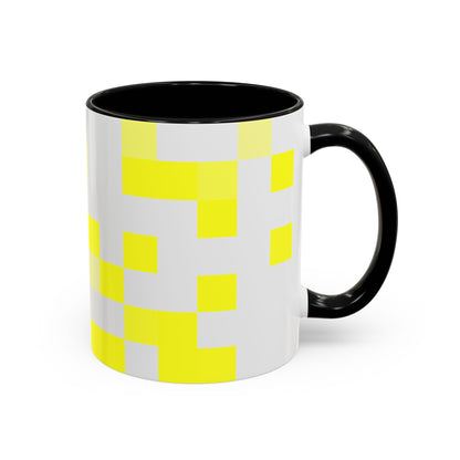 Yellow Pixel Grid - Color Accent Mug