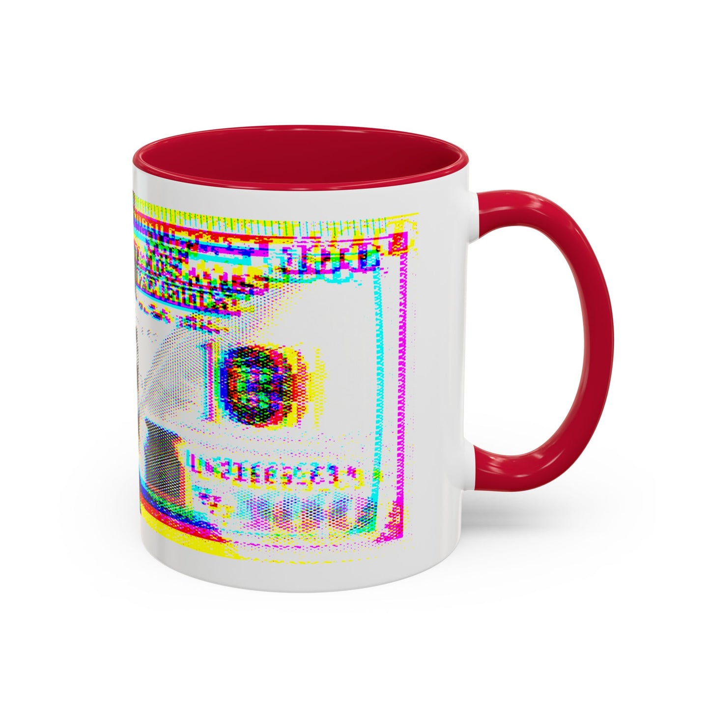 100 Dollars Bill - Neon Color Explosion - Color Accent Mug