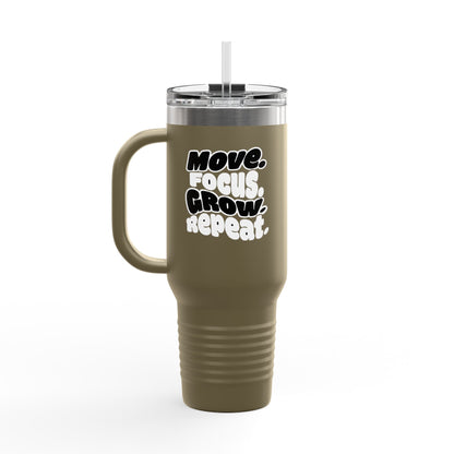 Move. Focus. Grow. Repeat. - Insulated Mug