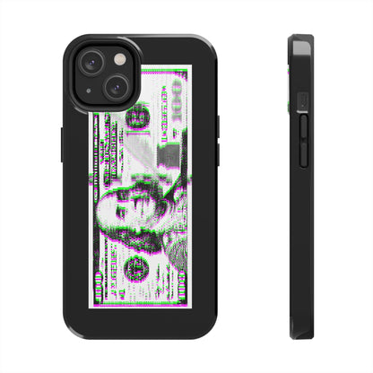 100 Dollars Bill - Green/Magenta Glitch - Phone Case