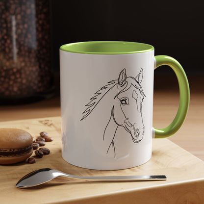 Horse Portrait Sketch - Color Accent Mug