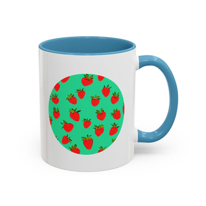 Strawberry Pattern - Color Accent Mug