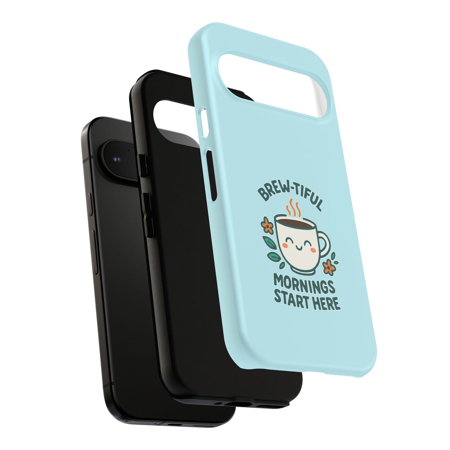 Brew-tiful Mornings Tough Phone Case, Cute Coffee Cases, Gift for Coffee Lovers, Bright & Cheerful Phone Accessories