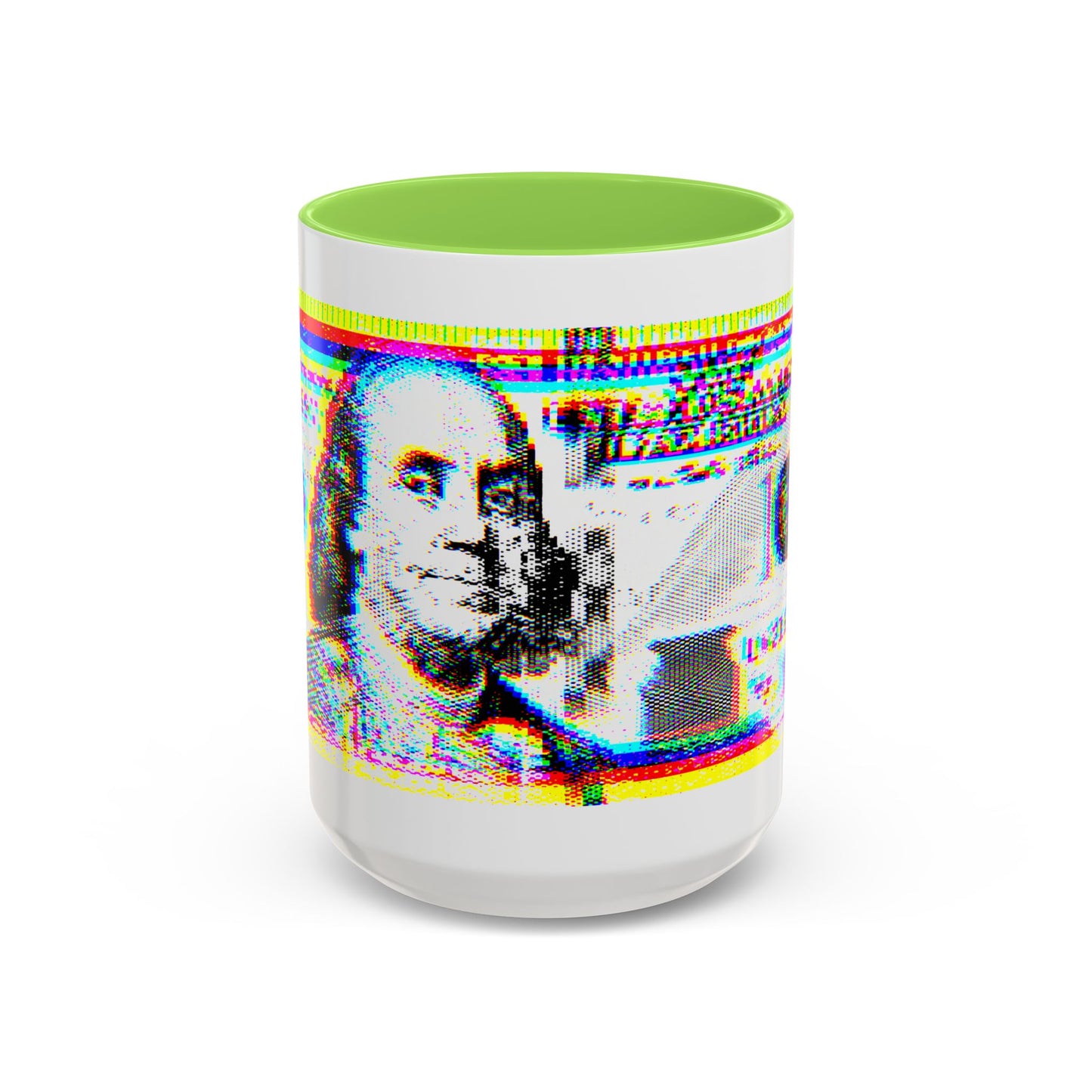 100 Dollars Bill - Neon Color Explosion - Color Accent Mug