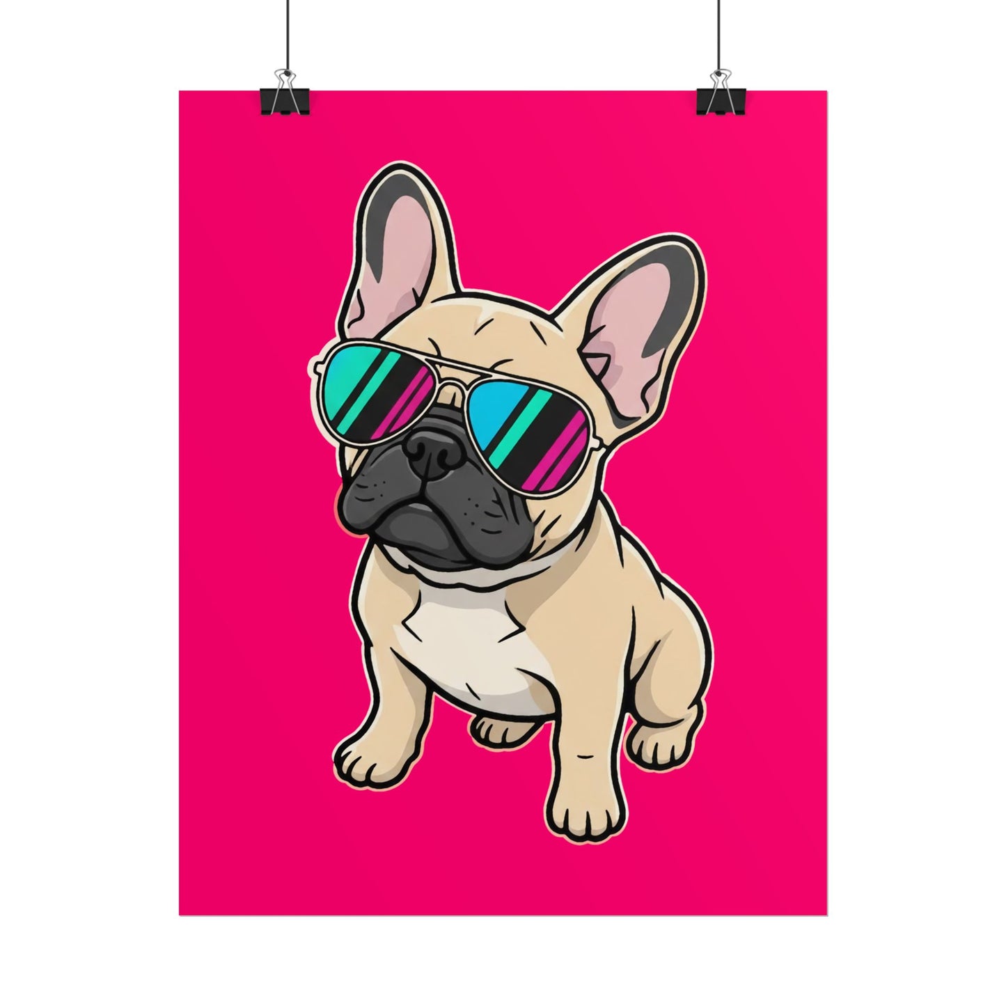French Bulldog with Sunglasses - Poster