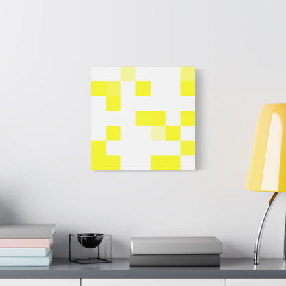 Yellow Pixel Grid - Canvas