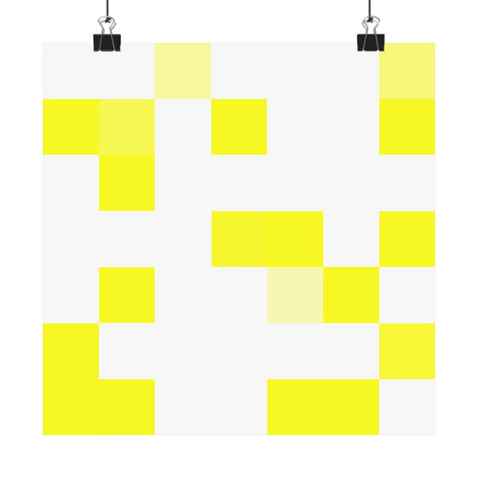 Yellow Pixel Grid - Poster