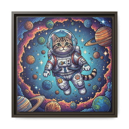 Astronaut Cat - Framed Canvas