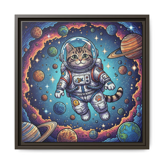 Astronaut Cat - Framed Canvas