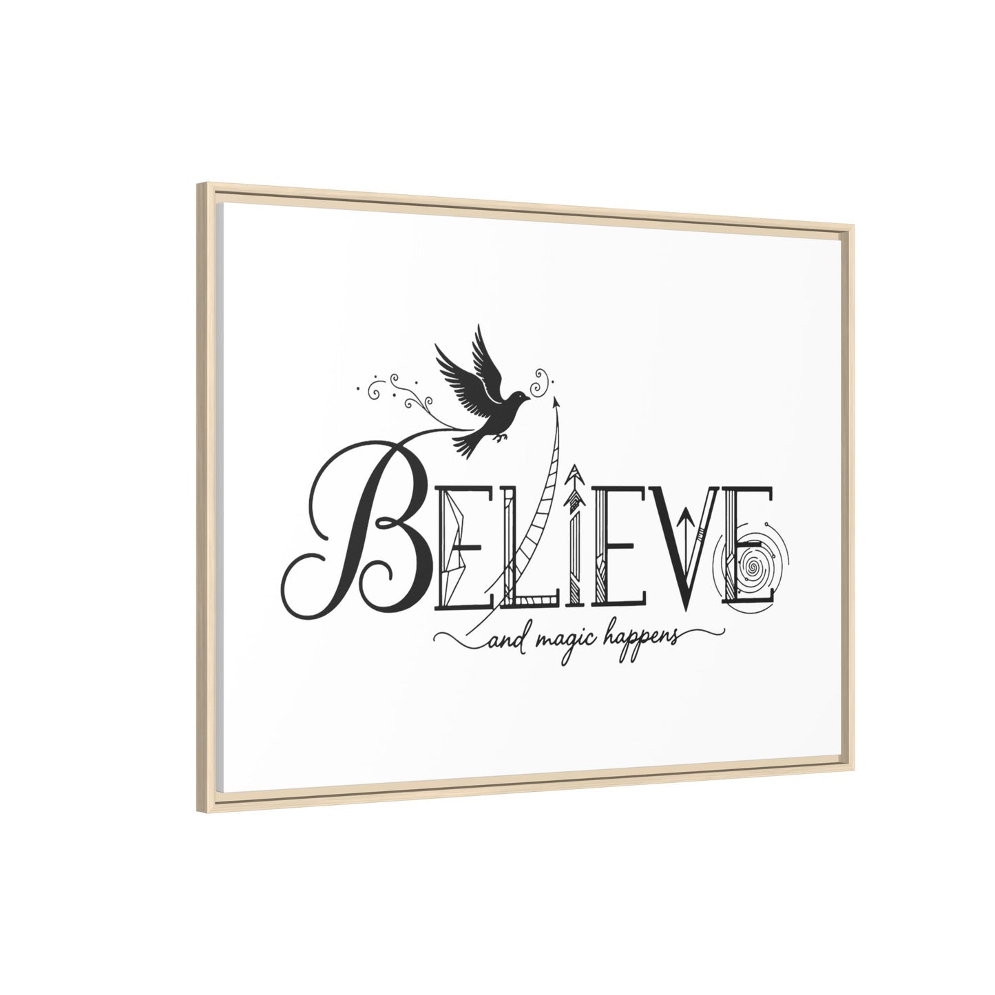 Believe and Magic Happens - Framed Canvas