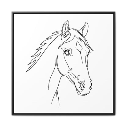 Horse Portrait Sketch - Framed Canvas