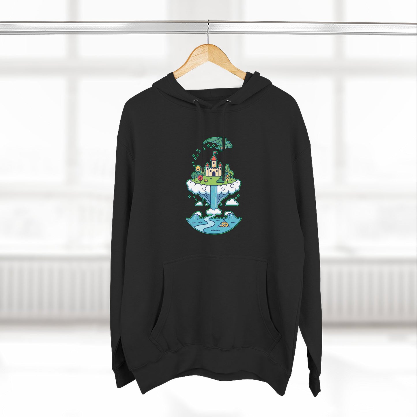 Floating Castle Dragon - Magical Fantasy Island - Hoodie