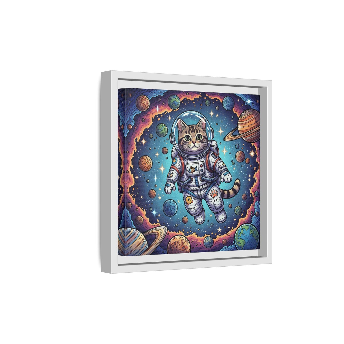 Astronaut Cat - Framed Canvas