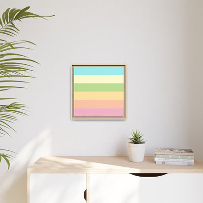 Pastel Stripes - Framed Canvas